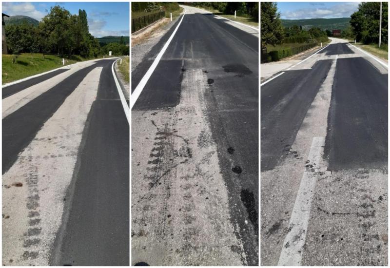 Zakrpana cesta od Prisoja prema Livnu - Umjetnost na asfaltu: Ovako izgleda 
